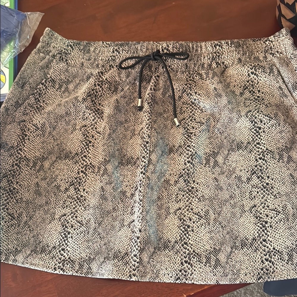 Snakeskin Print Mini Skirt